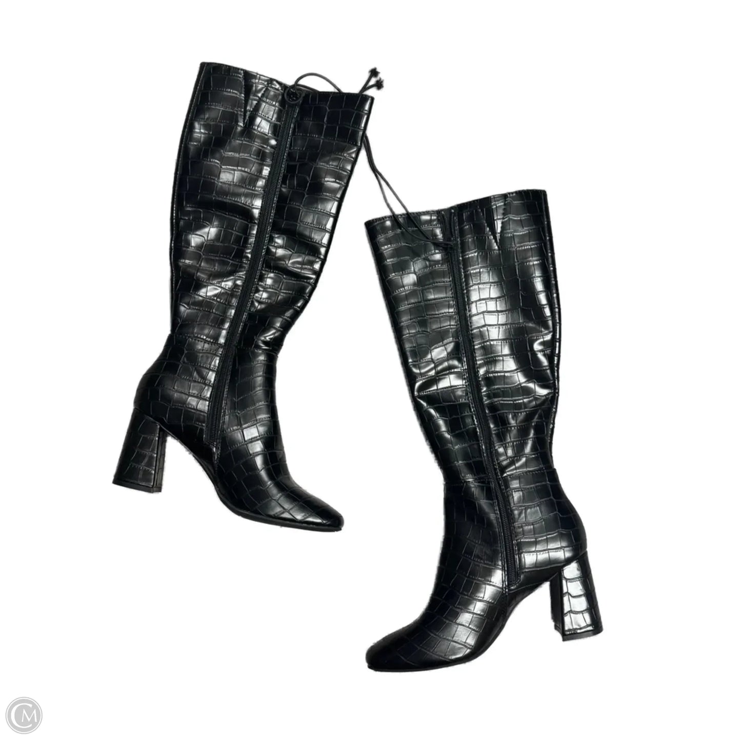 Boots Knee Heels By Forever 21 In Black, Size: 7