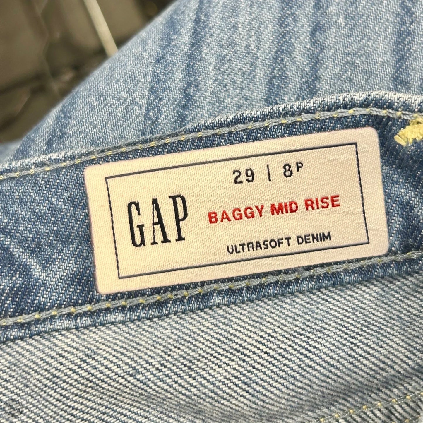 Jeans Wide Leg By Gap In Blue Denim, Size: 8