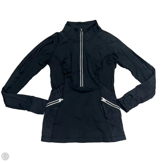 Athletic Top Long Sleeve Collar By Lululemon In Black, Size: S