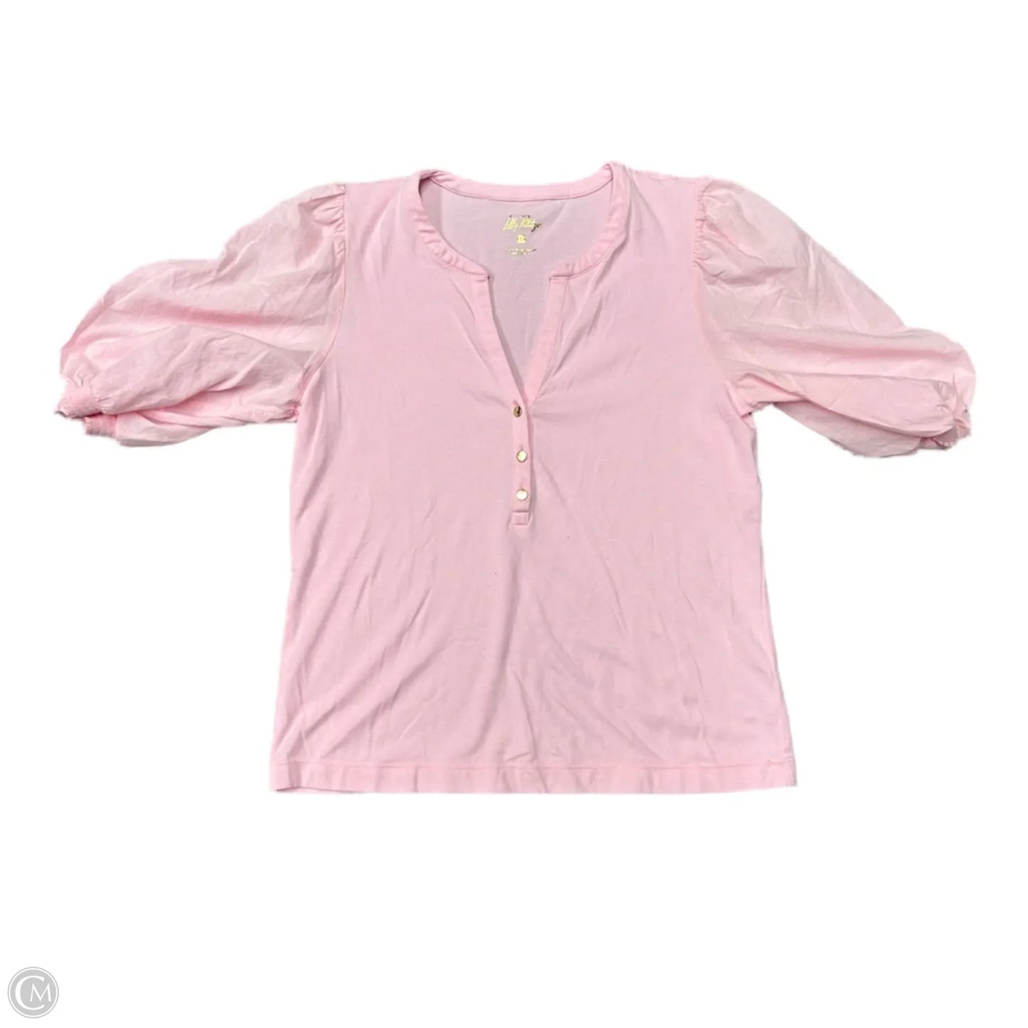 Top Short Sleeve Designer By Lilly Pulitzer In Pink, Size: L
