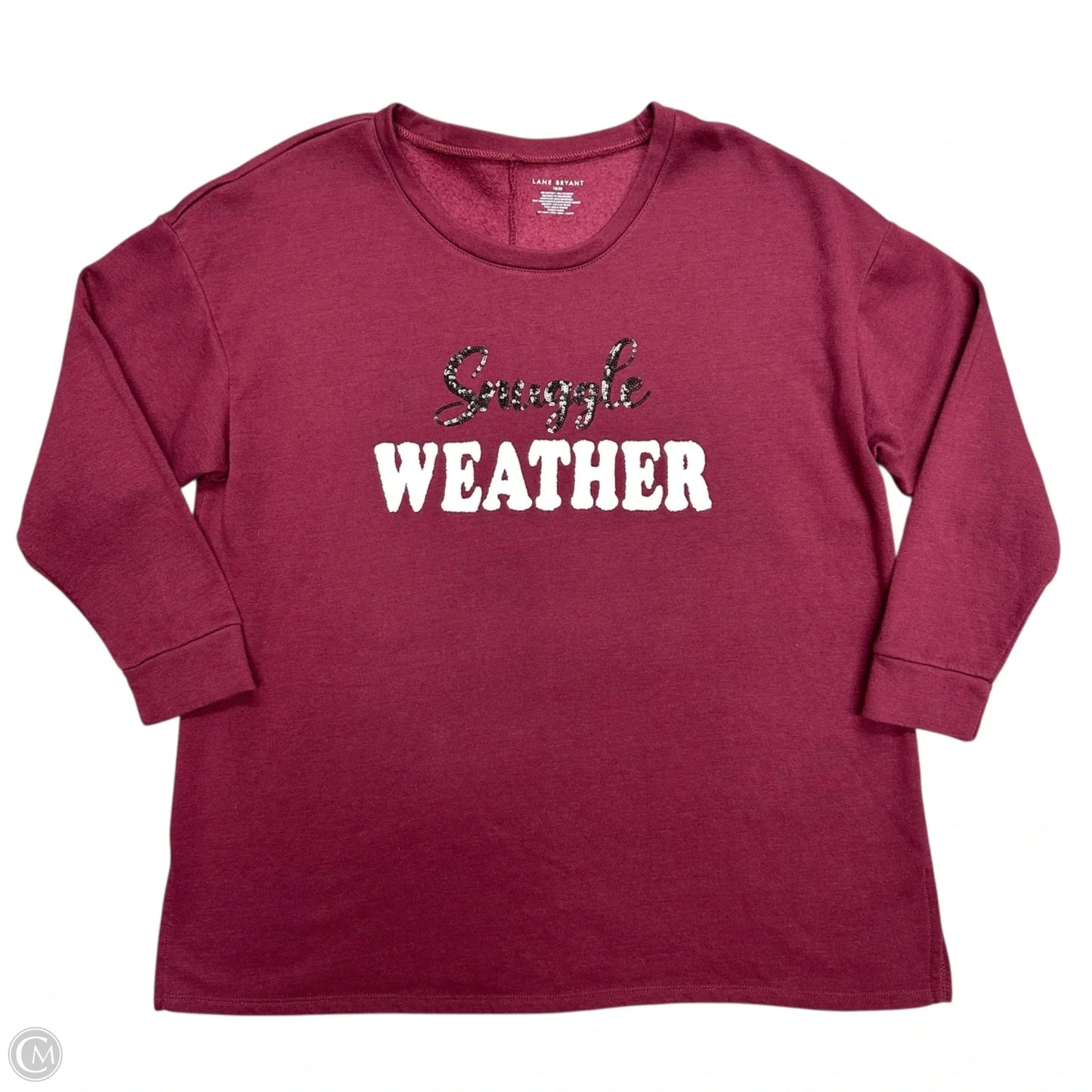 Sweatshirt Crewneck By Lane Bryant In Red, Size: 1x