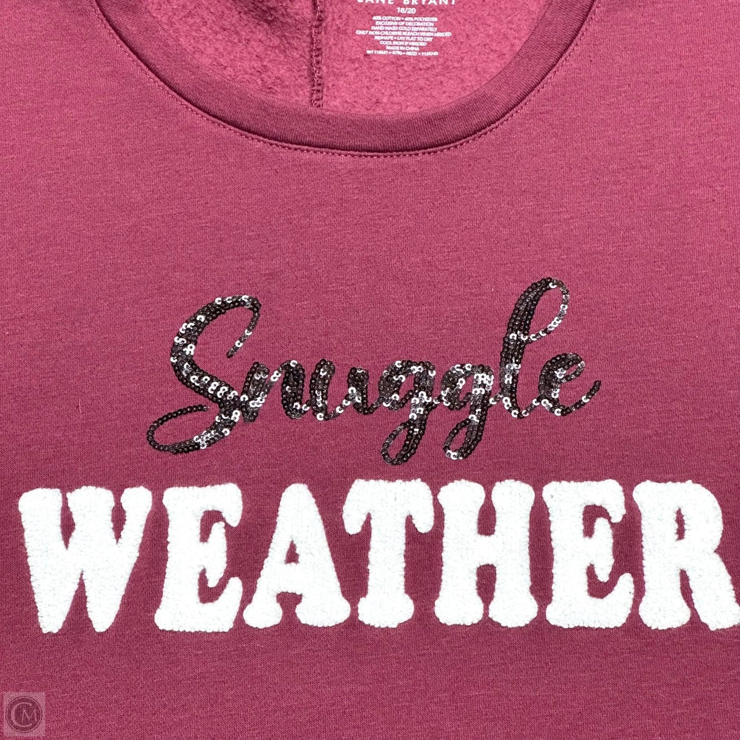 Sweatshirt Crewneck By Lane Bryant In Red, Size: 1x