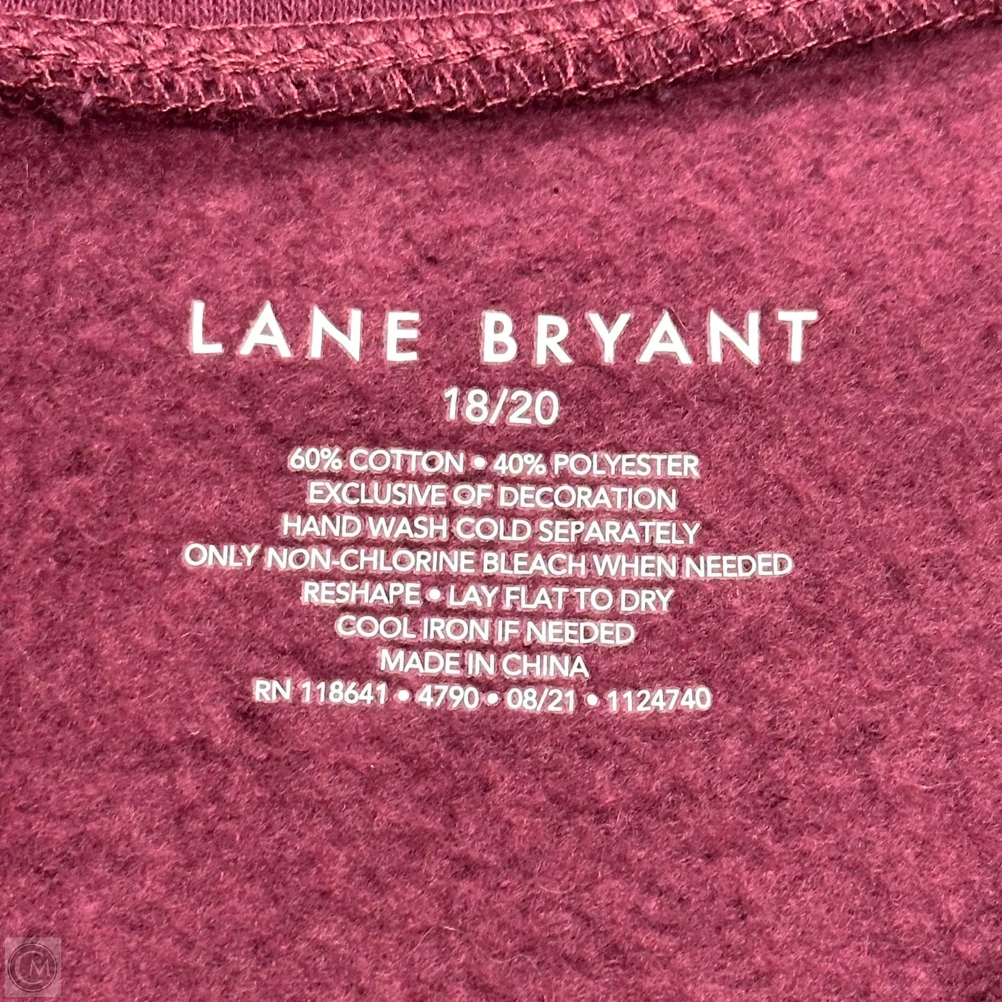 Sweatshirt Crewneck By Lane Bryant In Red, Size: 1x