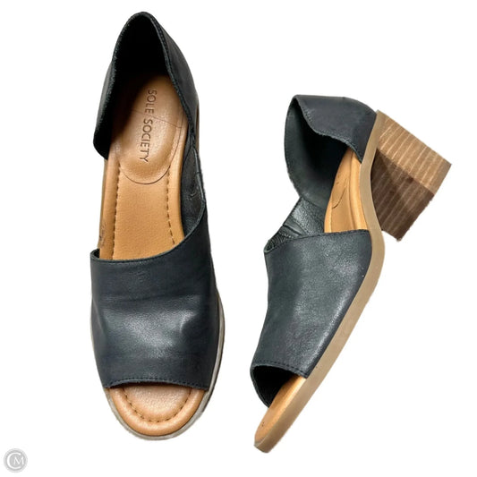 Sandals Heels Block By Sole Society In Black, Size: 8.5