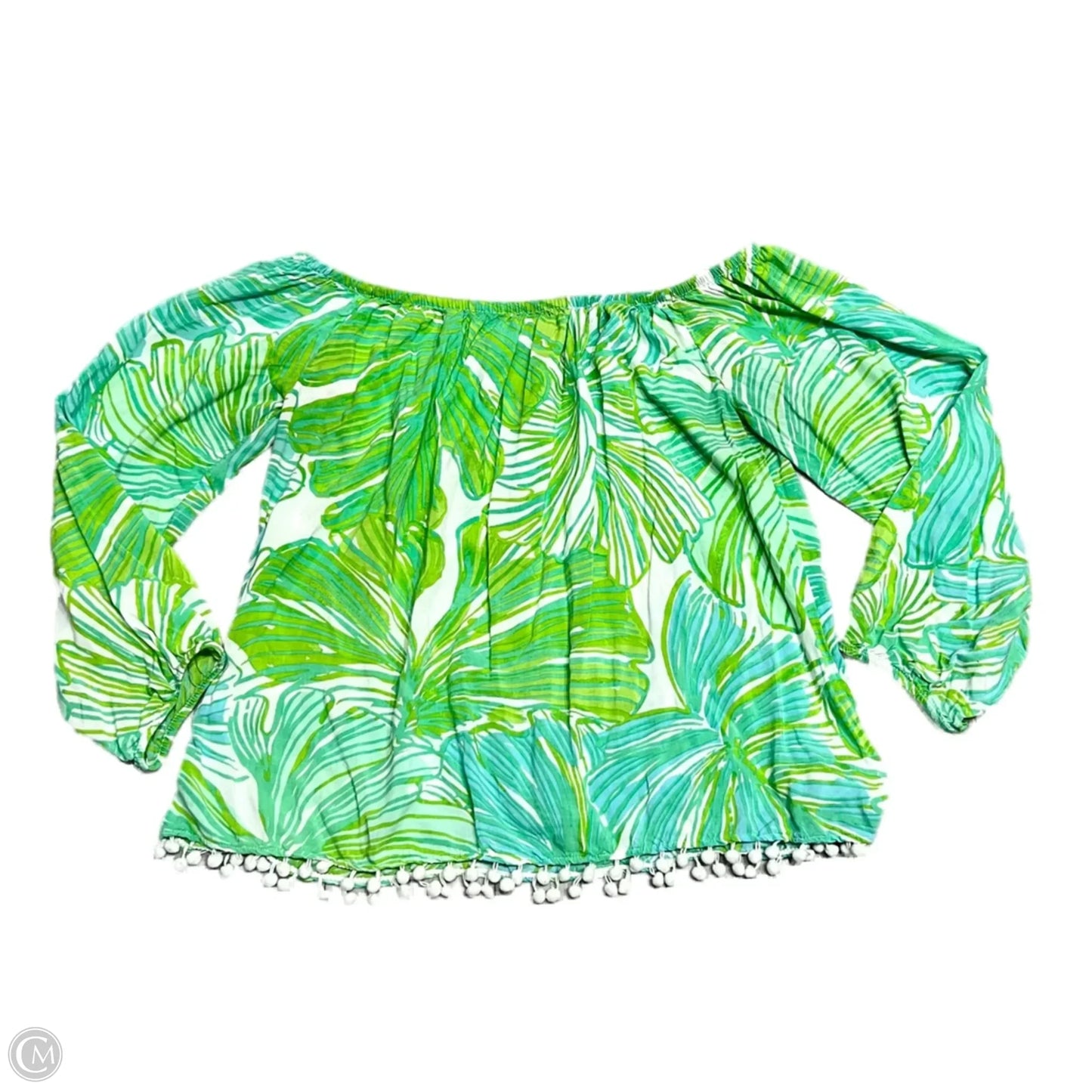 Top Long Sleeve Designer By Lilly Pulitzer In Blue & Green, Size: Xl