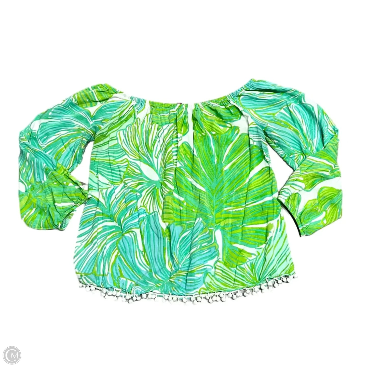 Top Long Sleeve Designer By Lilly Pulitzer In Blue & Green, Size: Xl