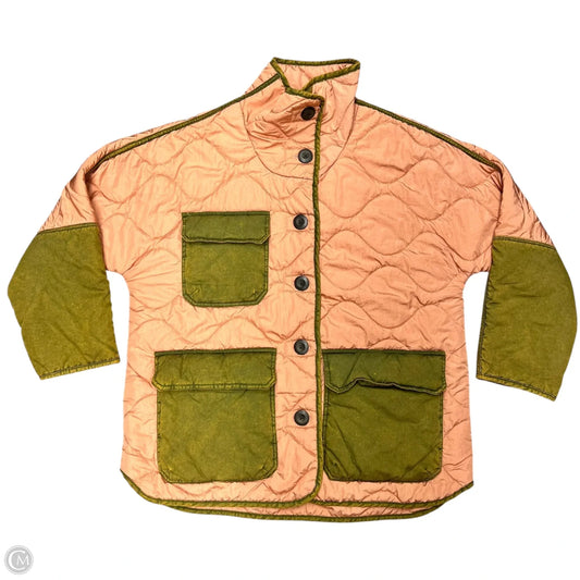 Jacket Puffer & Quilted By Free People In Green & Orange, Size: S