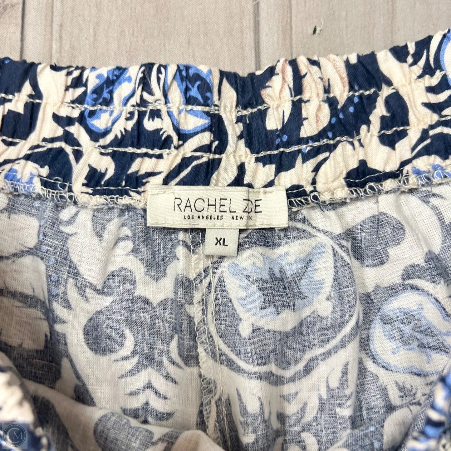 Pants Linen By Rachel Zoe In Blue & Cream, Size: 16