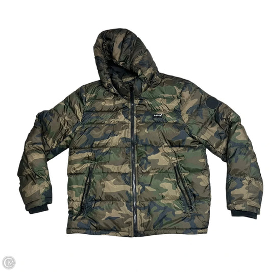 Coat Puffer & Quilted By Levis In Camouflage Print, Size: Xl