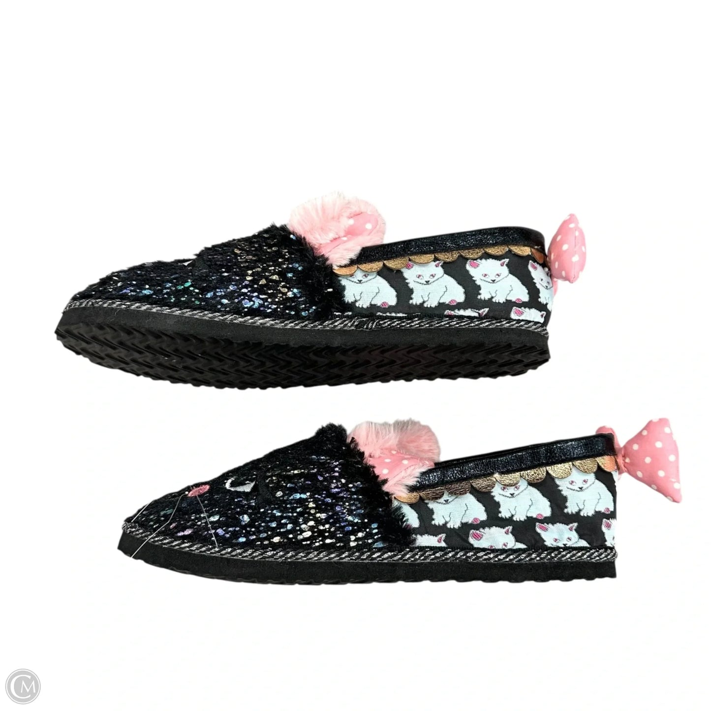 Shoes Flats By Irregular Choice In Black & Pink, Size: 10.5