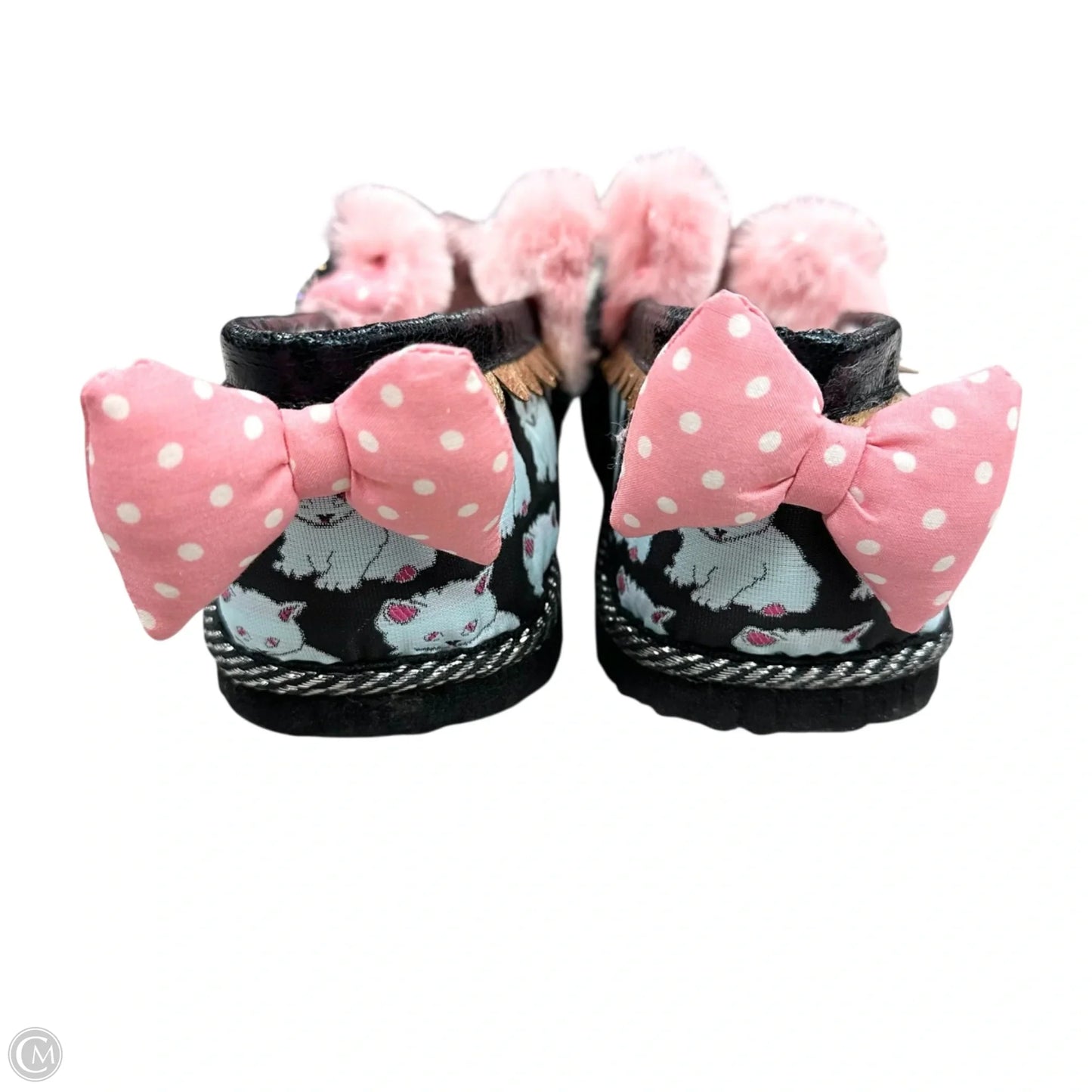 Shoes Flats By Irregular Choice In Black & Pink, Size: 10.5