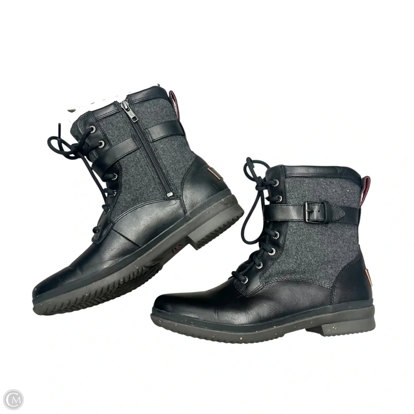Boots Designer By Ugg In Black & Grey, Size: 9