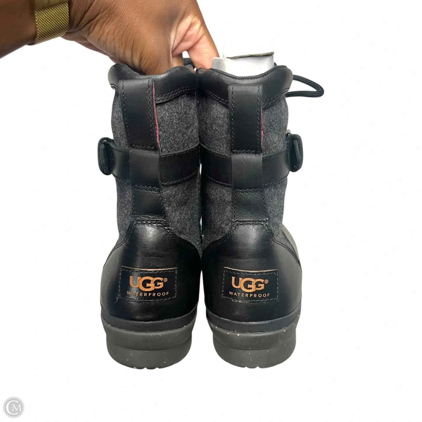 Boots Designer By Ugg In Black & Grey, Size: 9