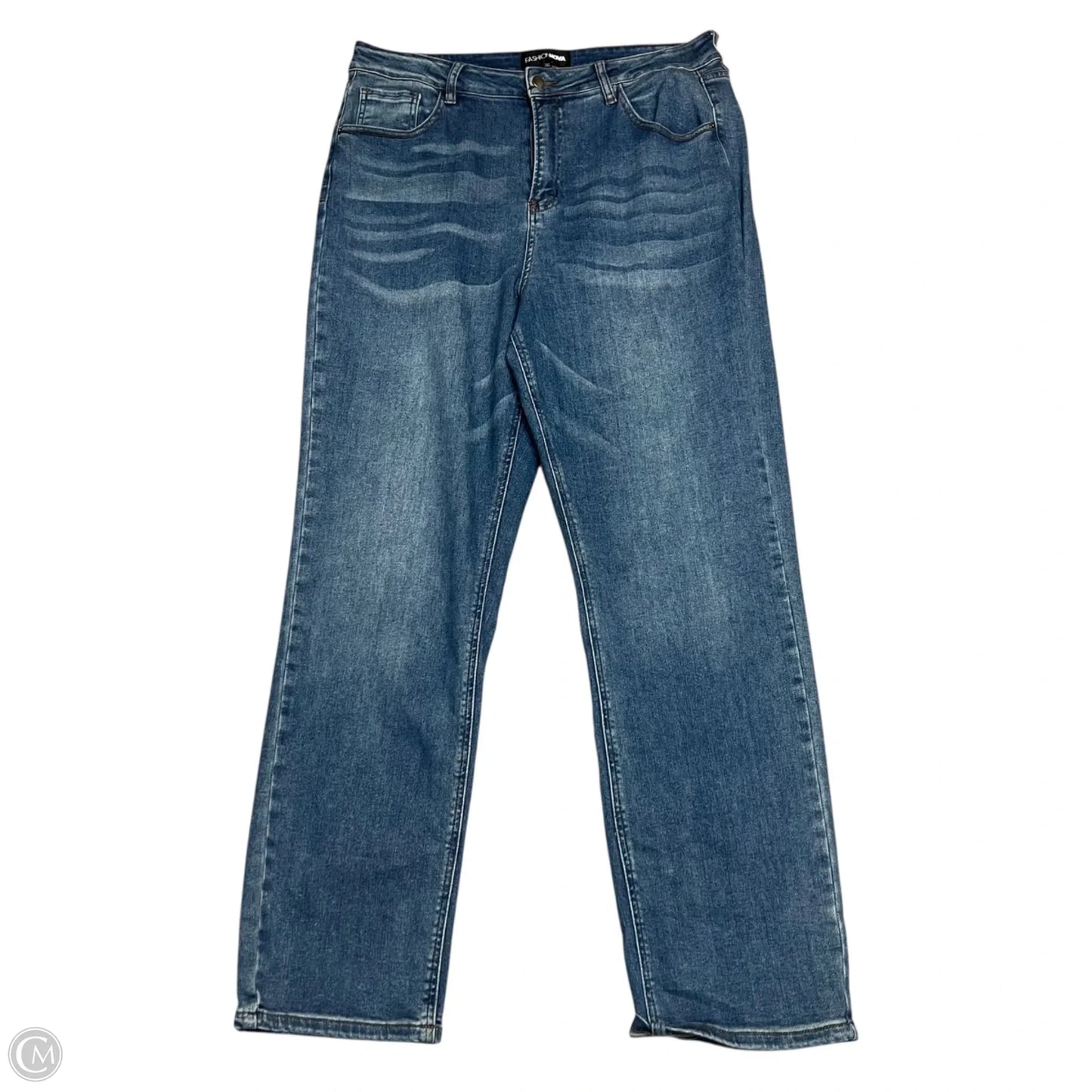 Jeans Straight By Fashion Nova In Blue Denim, Size: 16