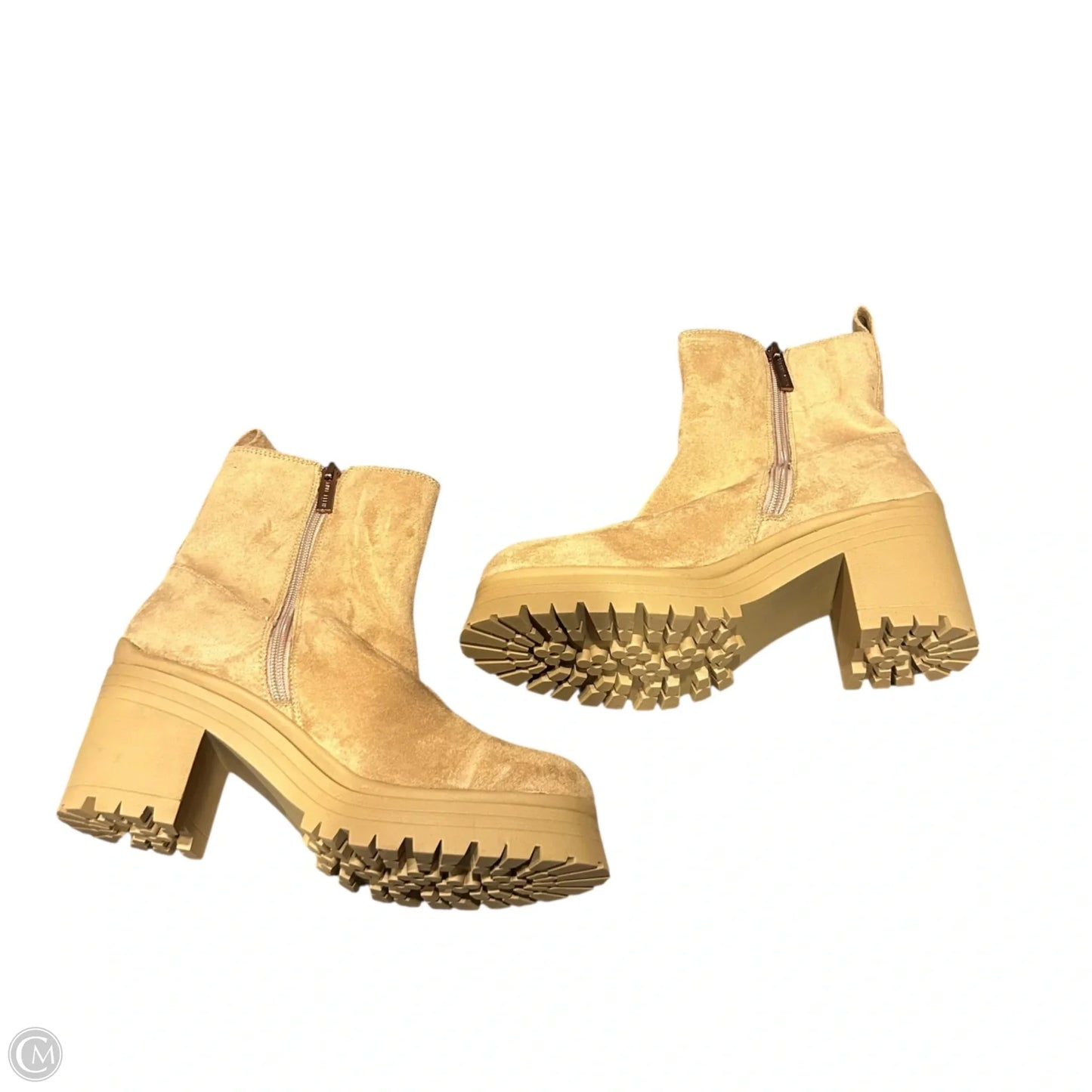 Boots Ankle Heels By Anne Klein In Tan, Size: 9