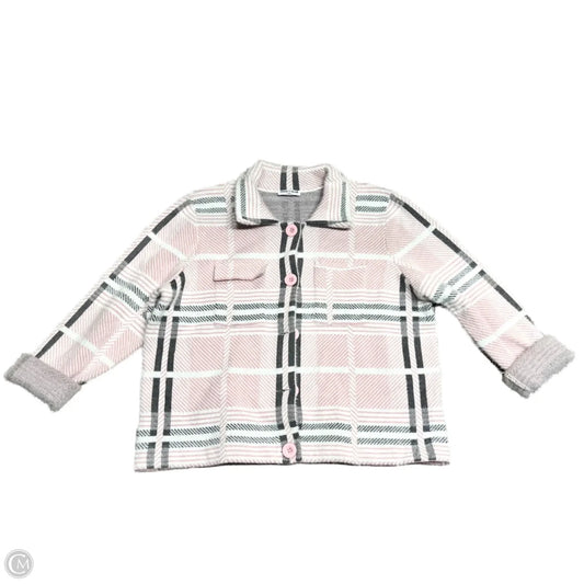 Sweater Cardigan By Coco Y Club In Grey & Pink, Size: Xl