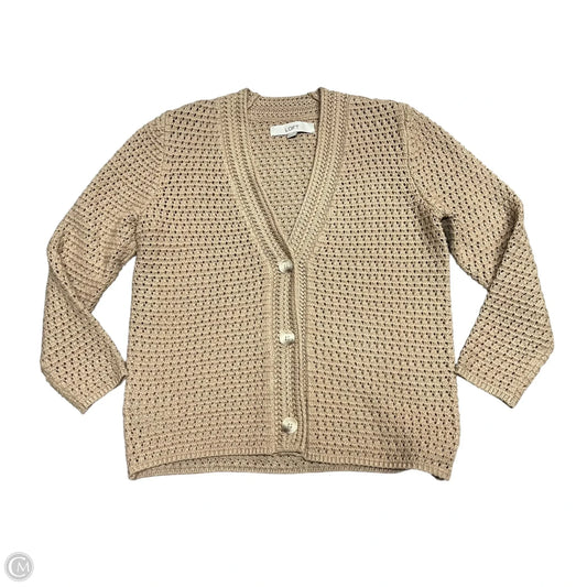 Sweater Cardigan By Loft In Tan, Size: S