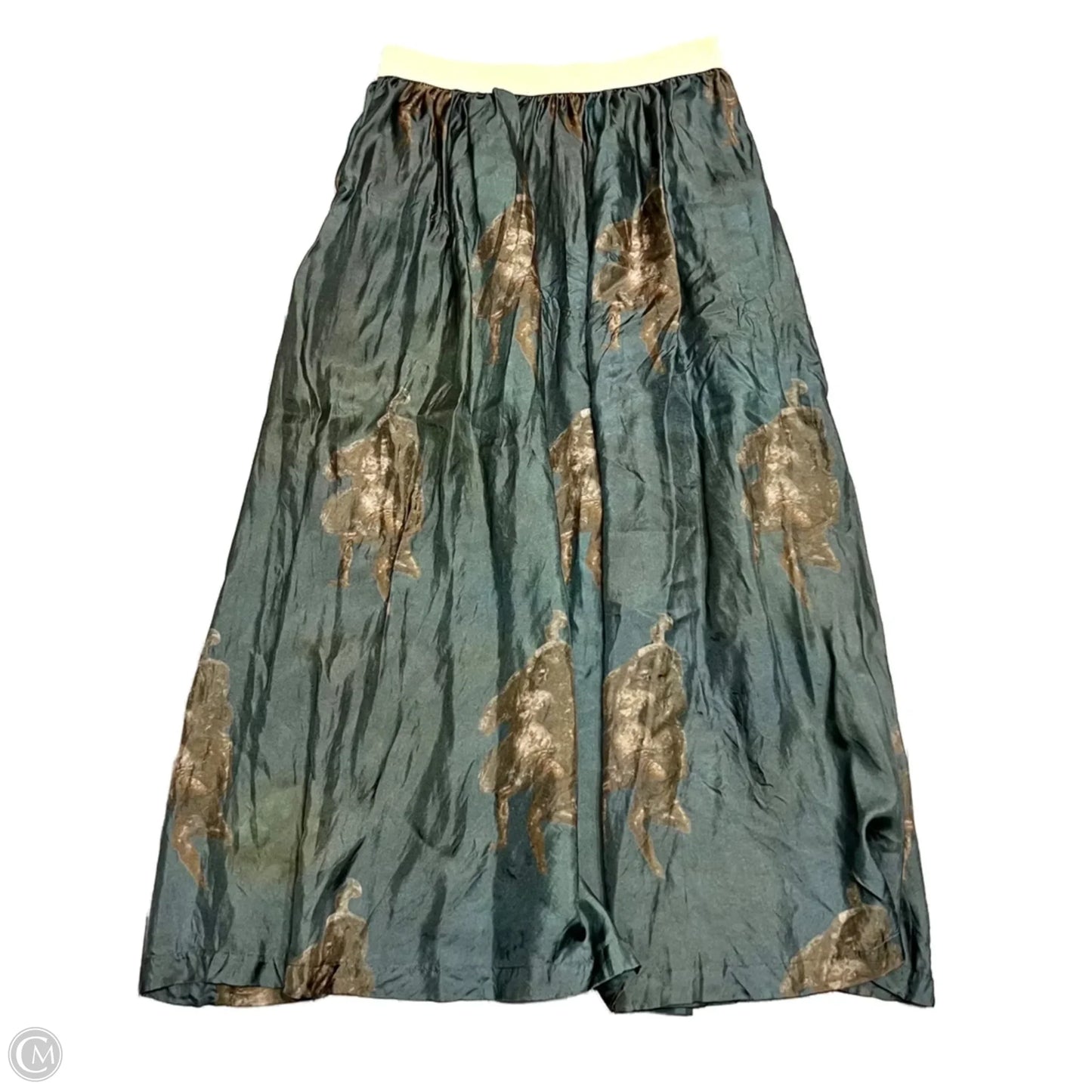 Skirt Midi In Brown & Green, Size: 12