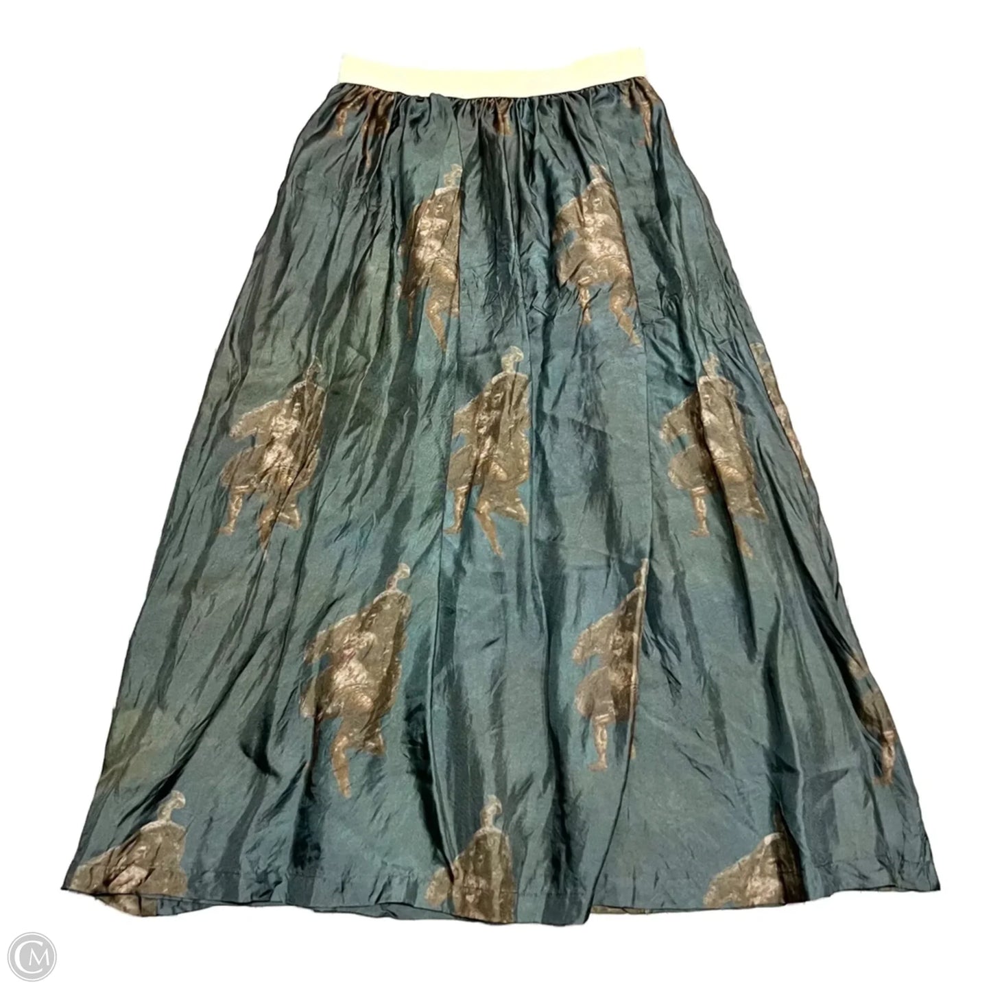 Skirt Midi In Brown & Green, Size: 12