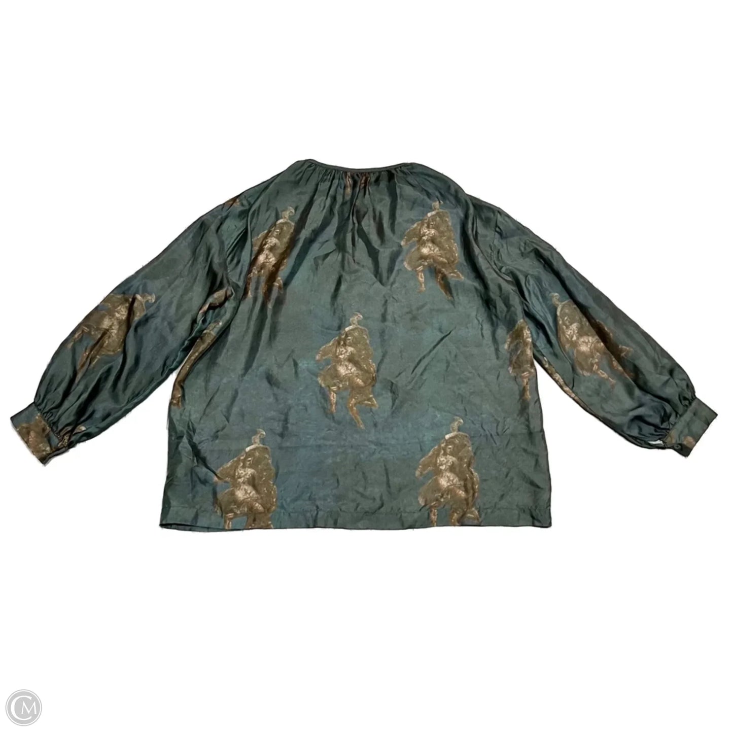 Top Long Sleeve In Brown & Green, Size: M