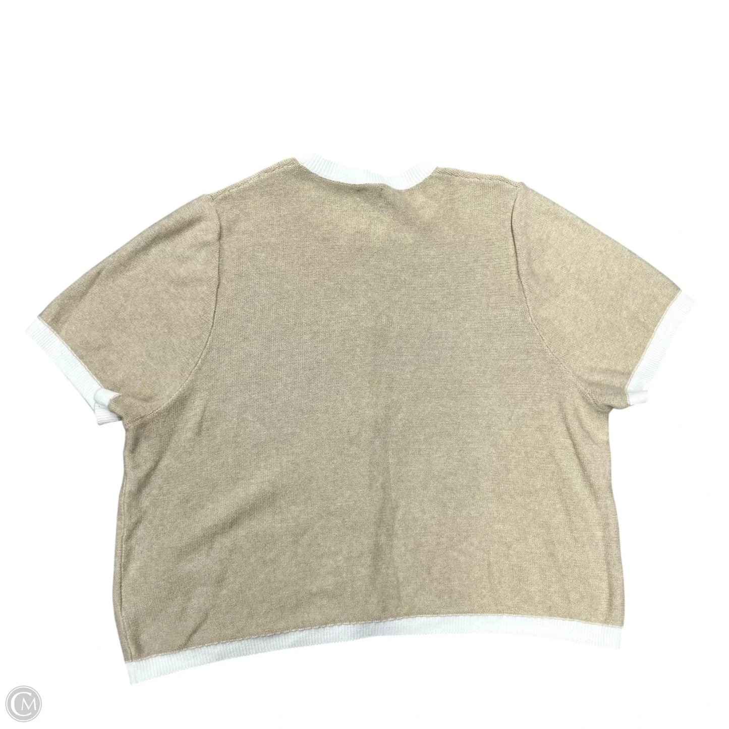 Sweater Cardigan By J. Crew In Tan & White, Size: 3x