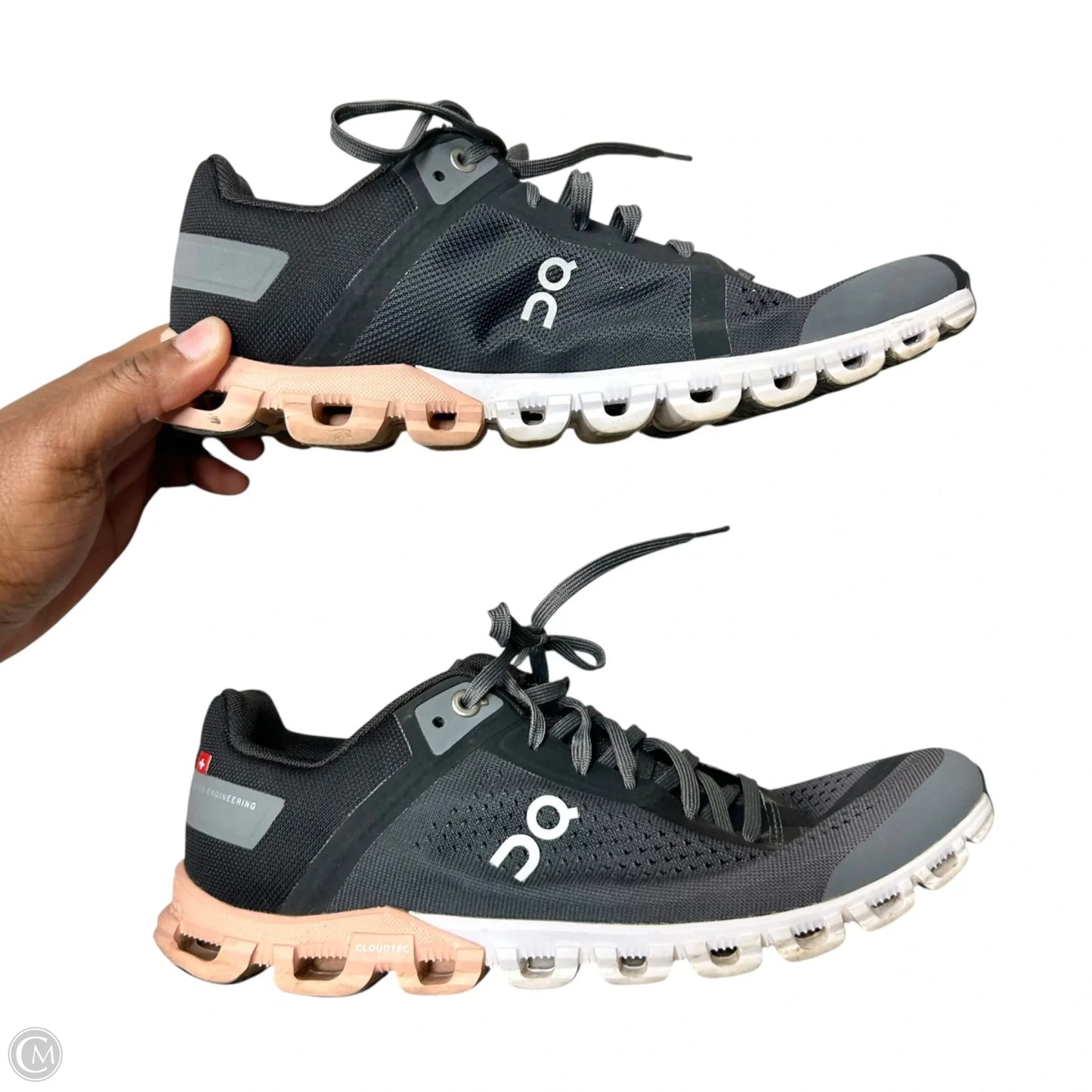 Shoes Athletic By On Cloud In Black & Grey, Size: 8.5