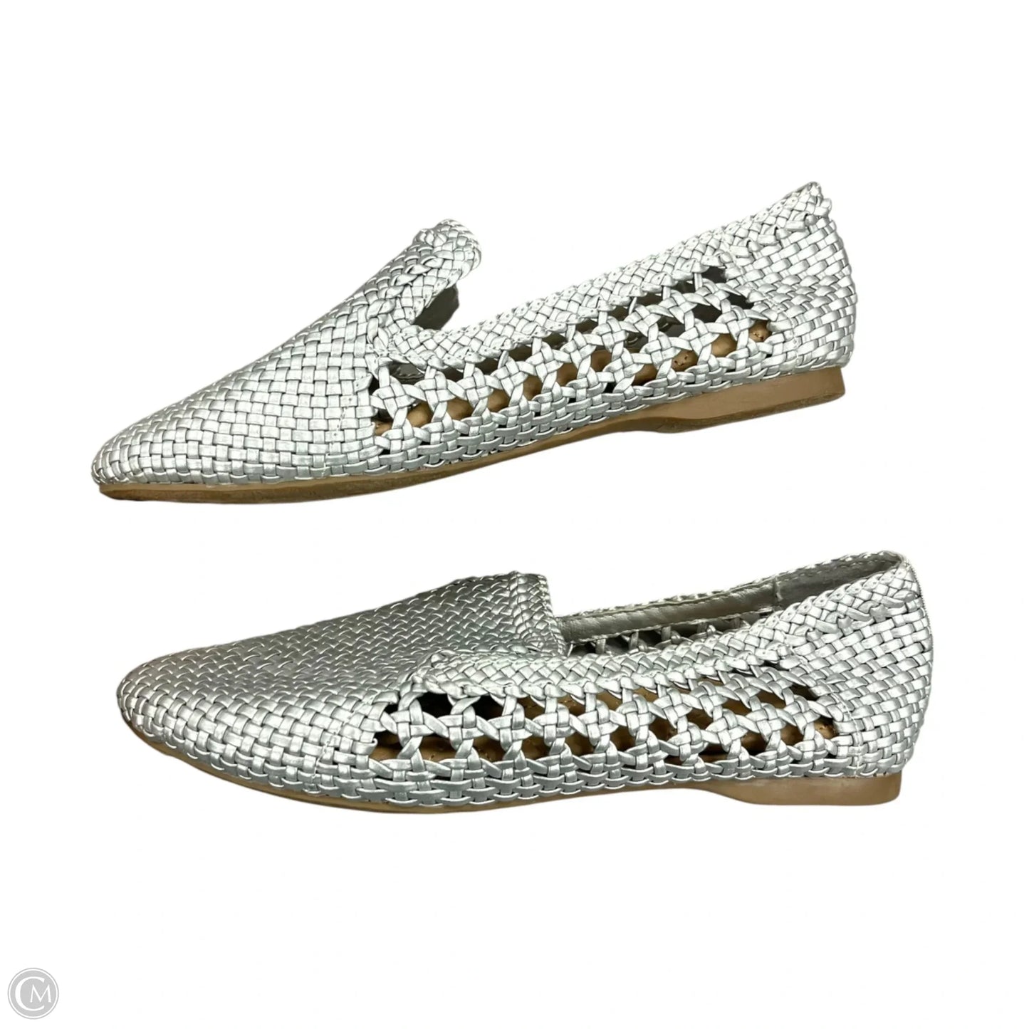 Shoes Flats By Birdies In Silver, Size: 6
