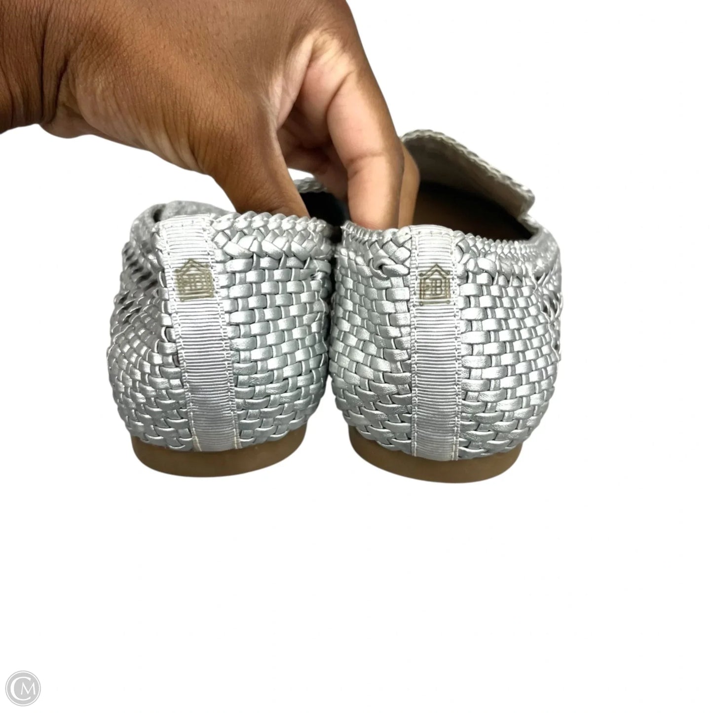 Shoes Flats By Birdies In Silver, Size: 6