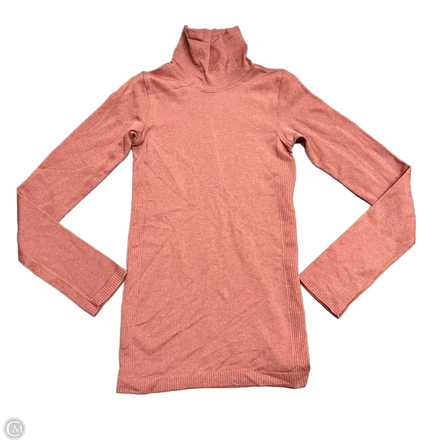 Athletic Top Long Sleeve Collar By Lululemon In Orange, Size: Xs
