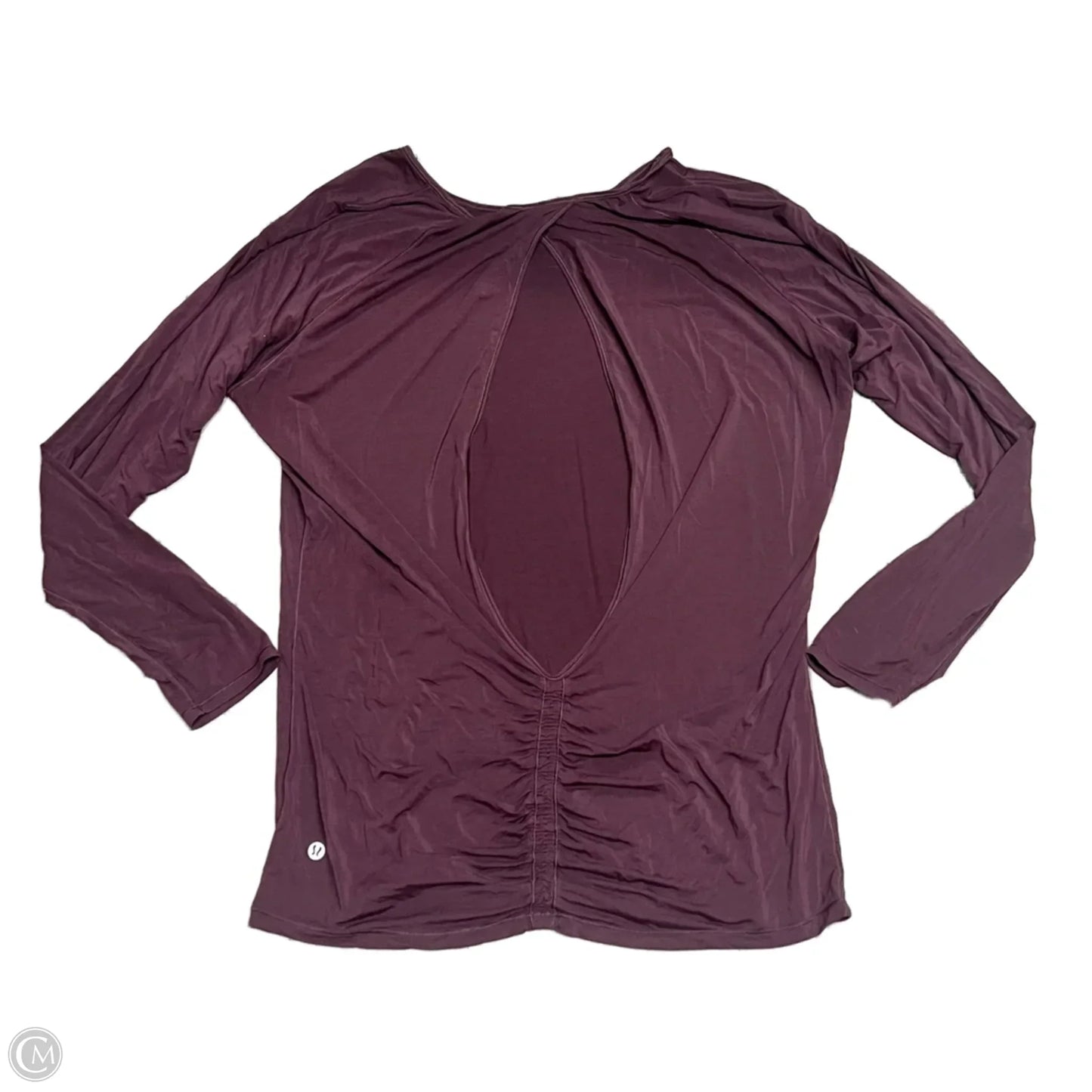 Athletic Top Long Sleeve Crewneck By Lululemon In Maroon, Size: L