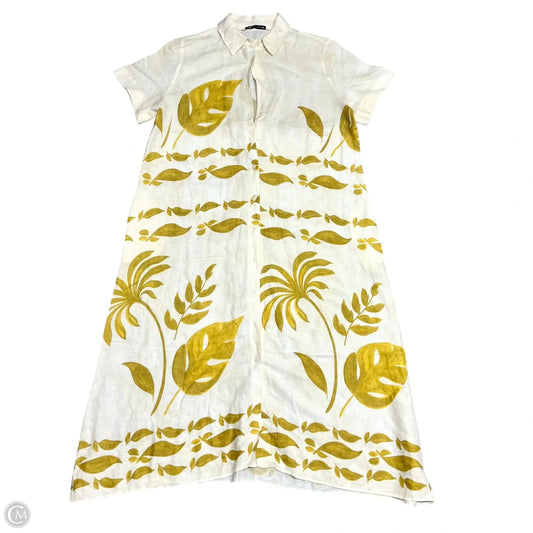Dress Casual Maxi By Zara In Cream & Green, Size: Xl