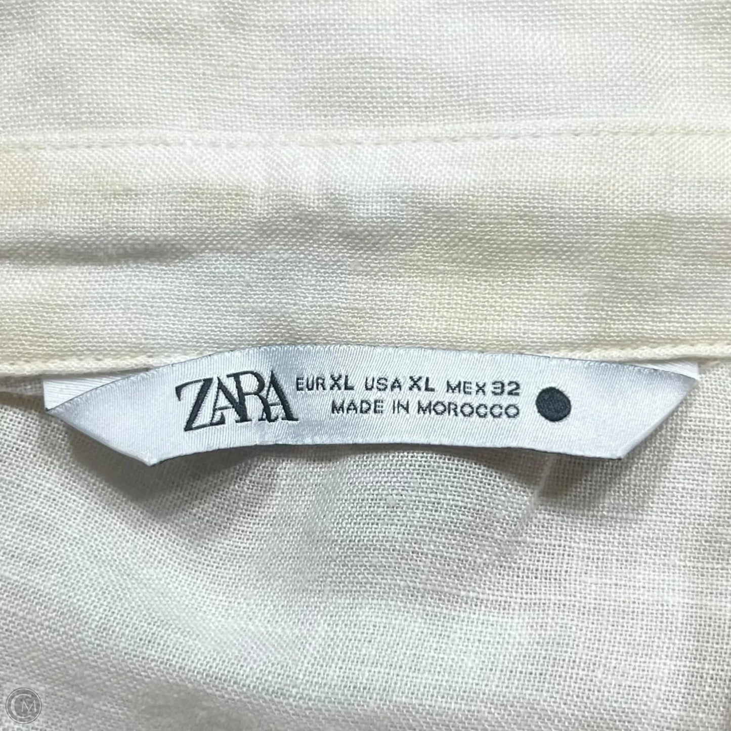 Dress Casual Maxi By Zara In Cream & Green, Size: Xl