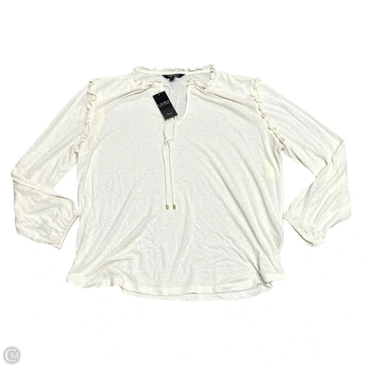 Top Long Sleeve By Lauren By Ralph Lauren In Cream, Size: 1x