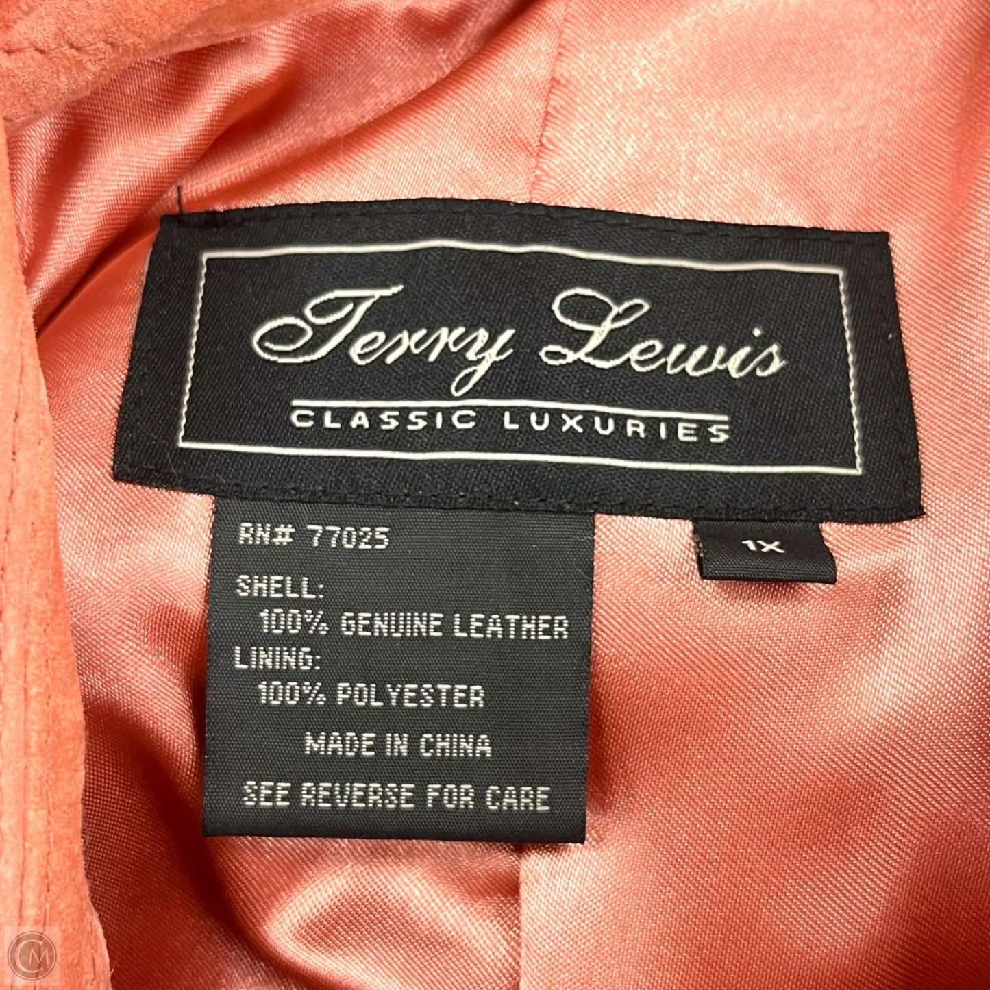 Jacket Leather By Terry Lewis In Peach, Size: 1x