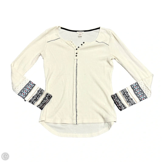 Top Long Sleeve By Sundance In Blue & Cream, Size: S