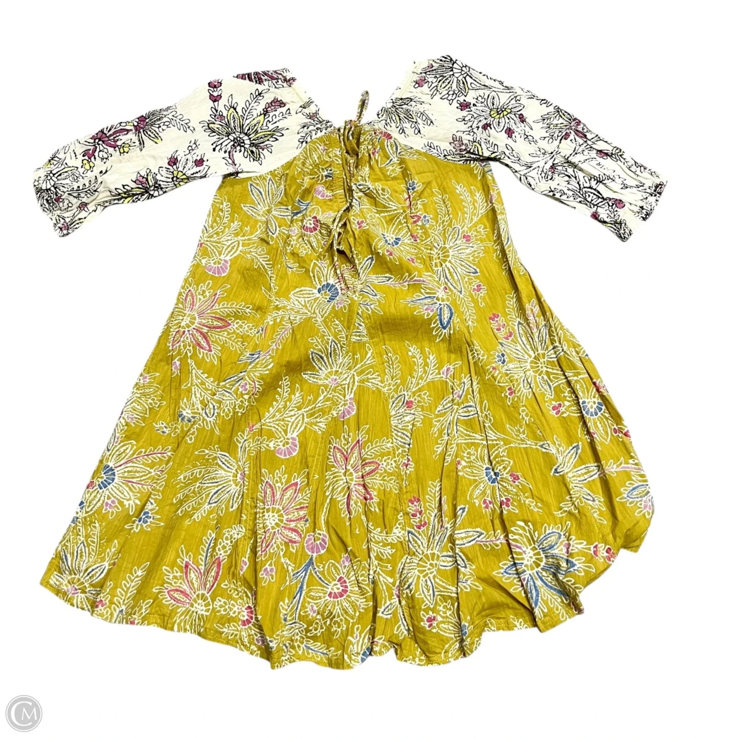 Dress Casual Short By Daily Practice By Anthropologie In Cream & Green, Size: S