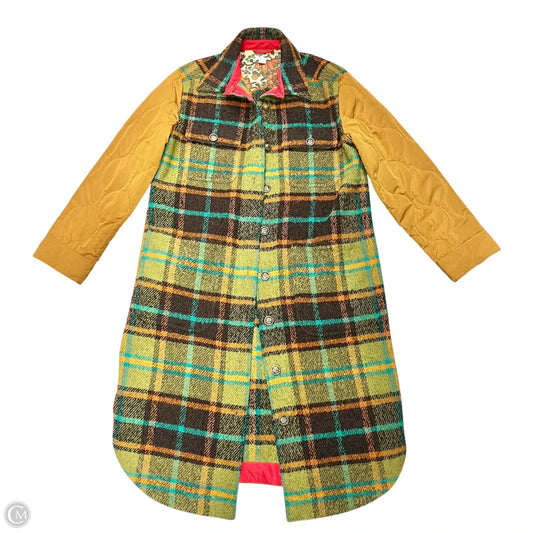 Coat Peacoat By Sundance In Green & Tan, Size: M