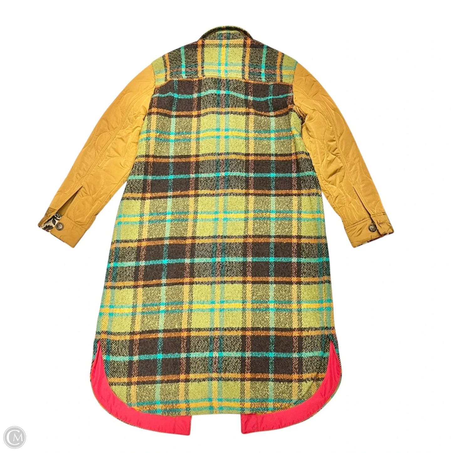 Coat Peacoat By Sundance In Green & Tan, Size: M
