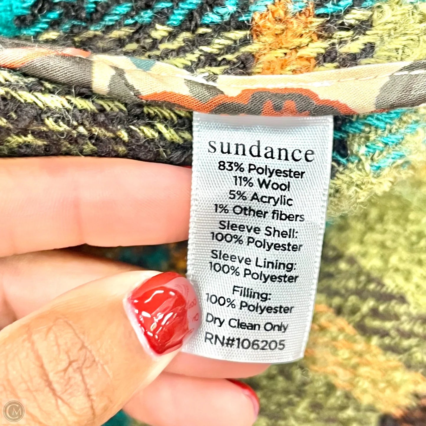 Coat Peacoat By Sundance In Green & Tan, Size: M
