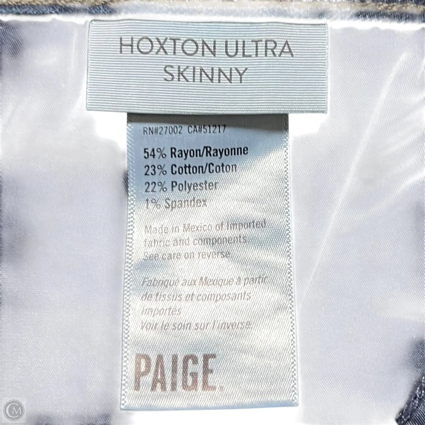 Jeans Skinny By Paige In Blue Denim, Size: 14