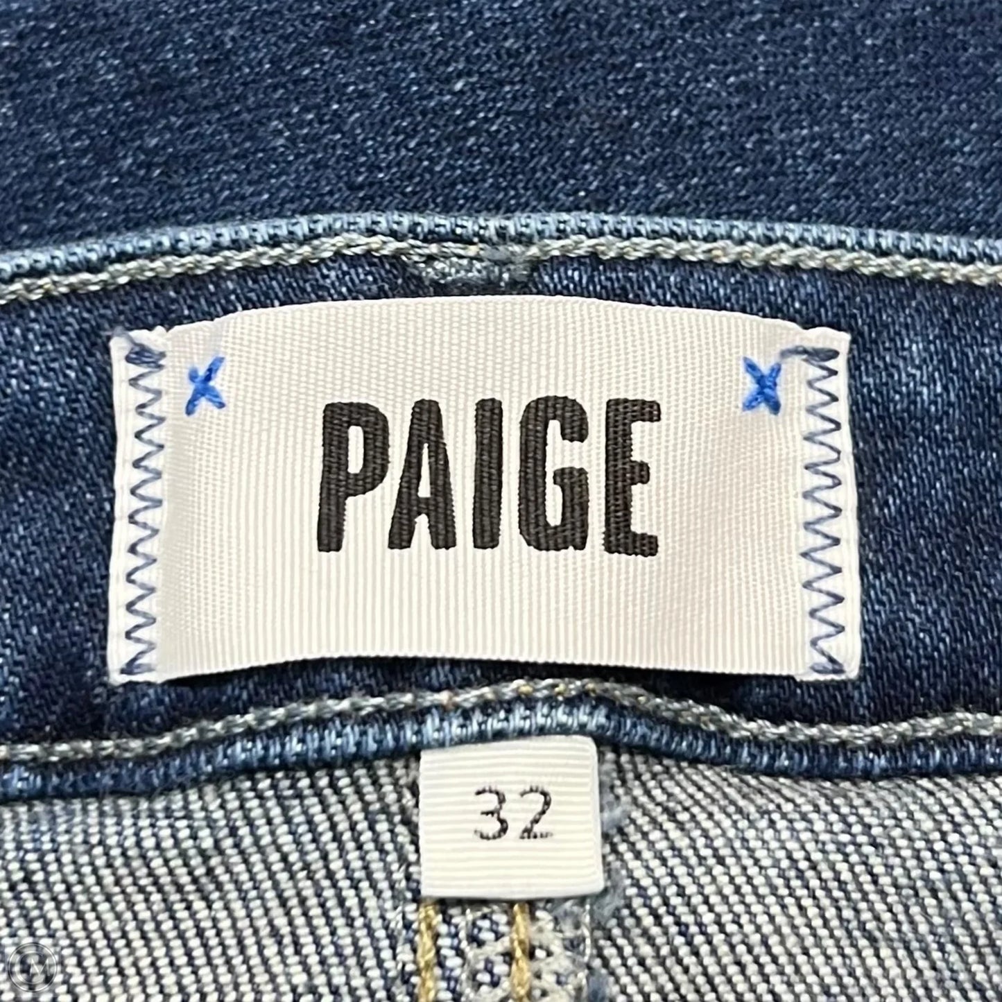 Jeans Straight By Paige In Blue Denim, Size: 12