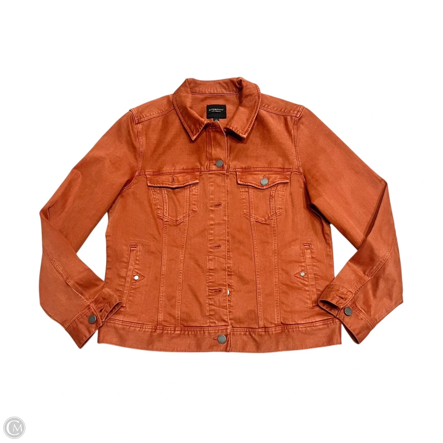 Jacket Denim By Liverpool In Orange Denim, Size: L