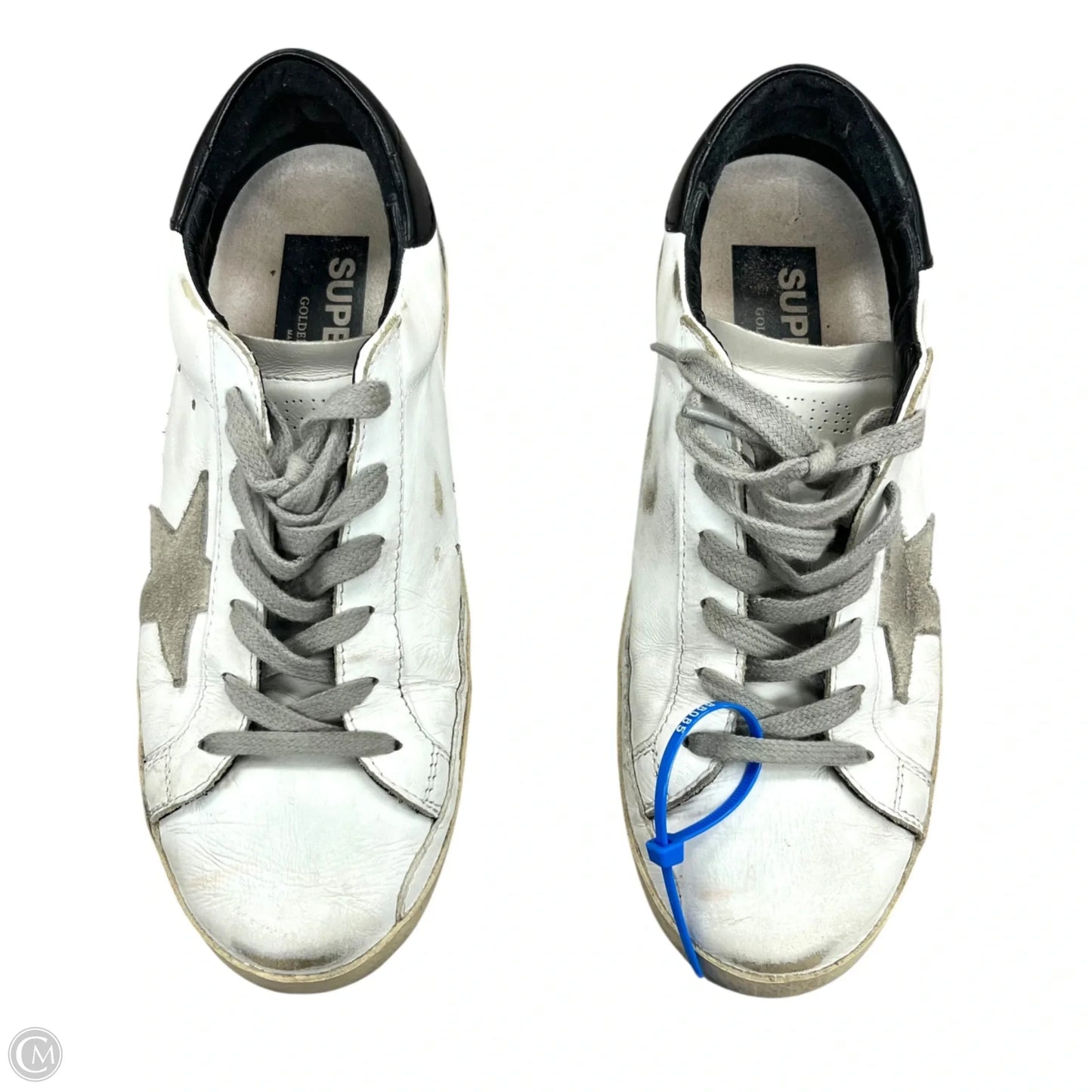 Shoes Luxury Designer By Golden Goose In Grey & White, Size: 7.5