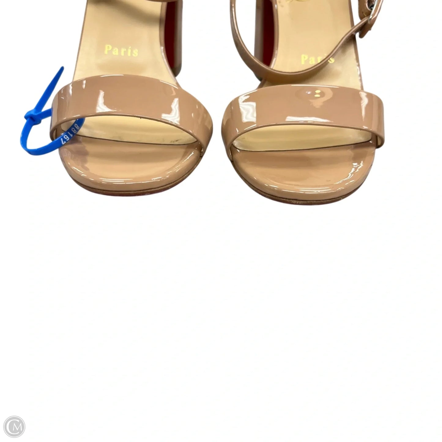 Sandals Luxury Designer By Christian Louboutin In Beige, Size: 8.5