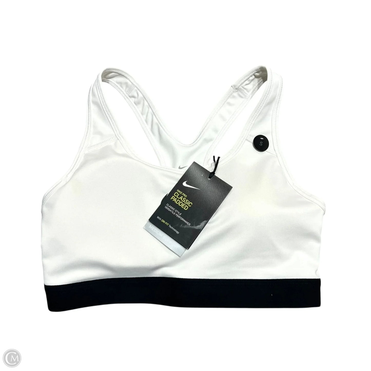 Athletic Bra By Nike In Black & White, Size: S