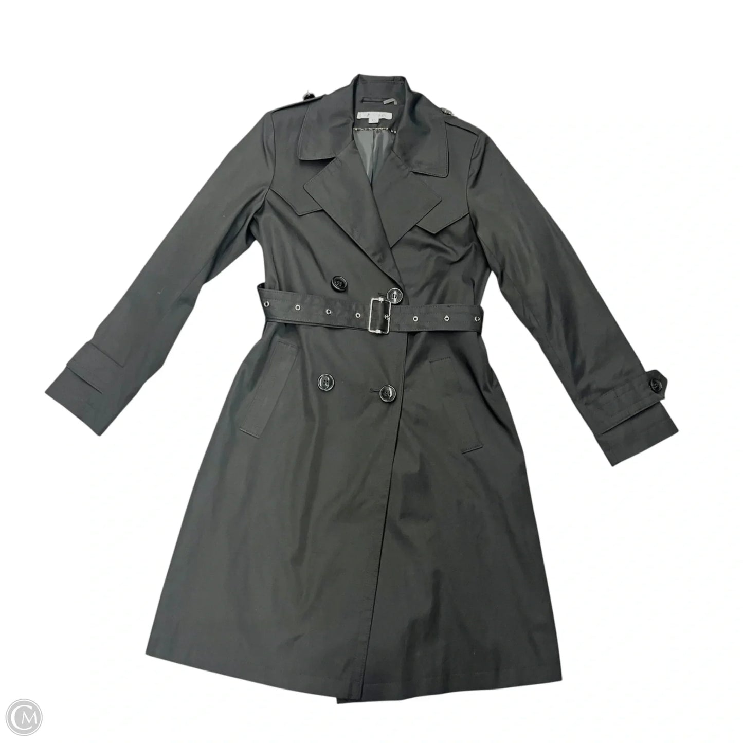 Coat Trench Coat By Via Spiga In Black, Size: Xs