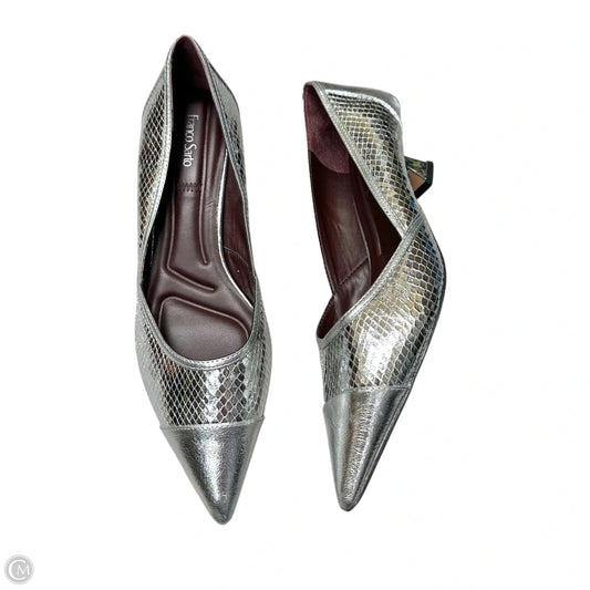 Shoes Heels Kitten By Franco Sarto In Silver, Size: 9