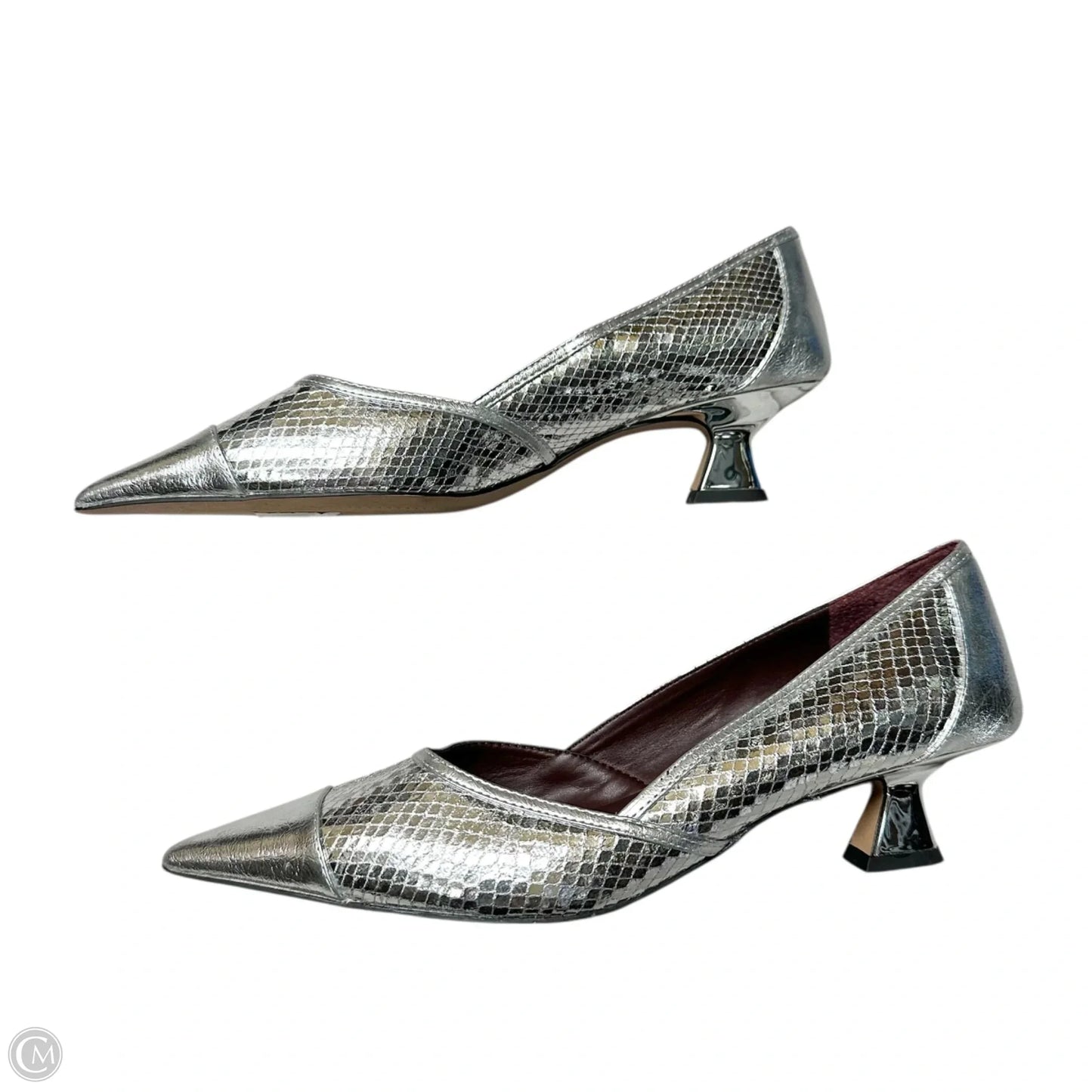Shoes Heels Kitten By Franco Sarto In Silver, Size: 9