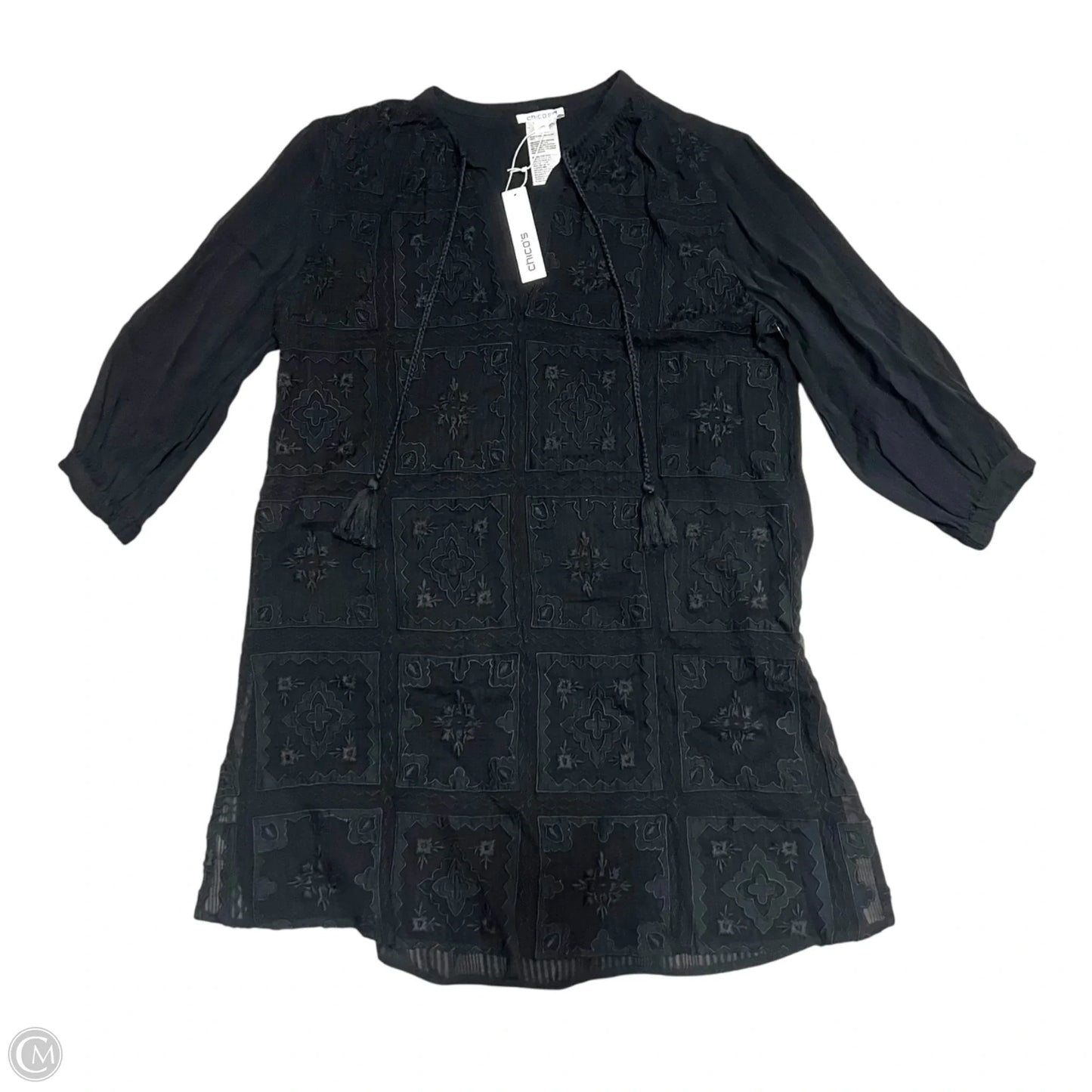 Tunic 3/4 Sleeve By Chicos In Black, Size: S