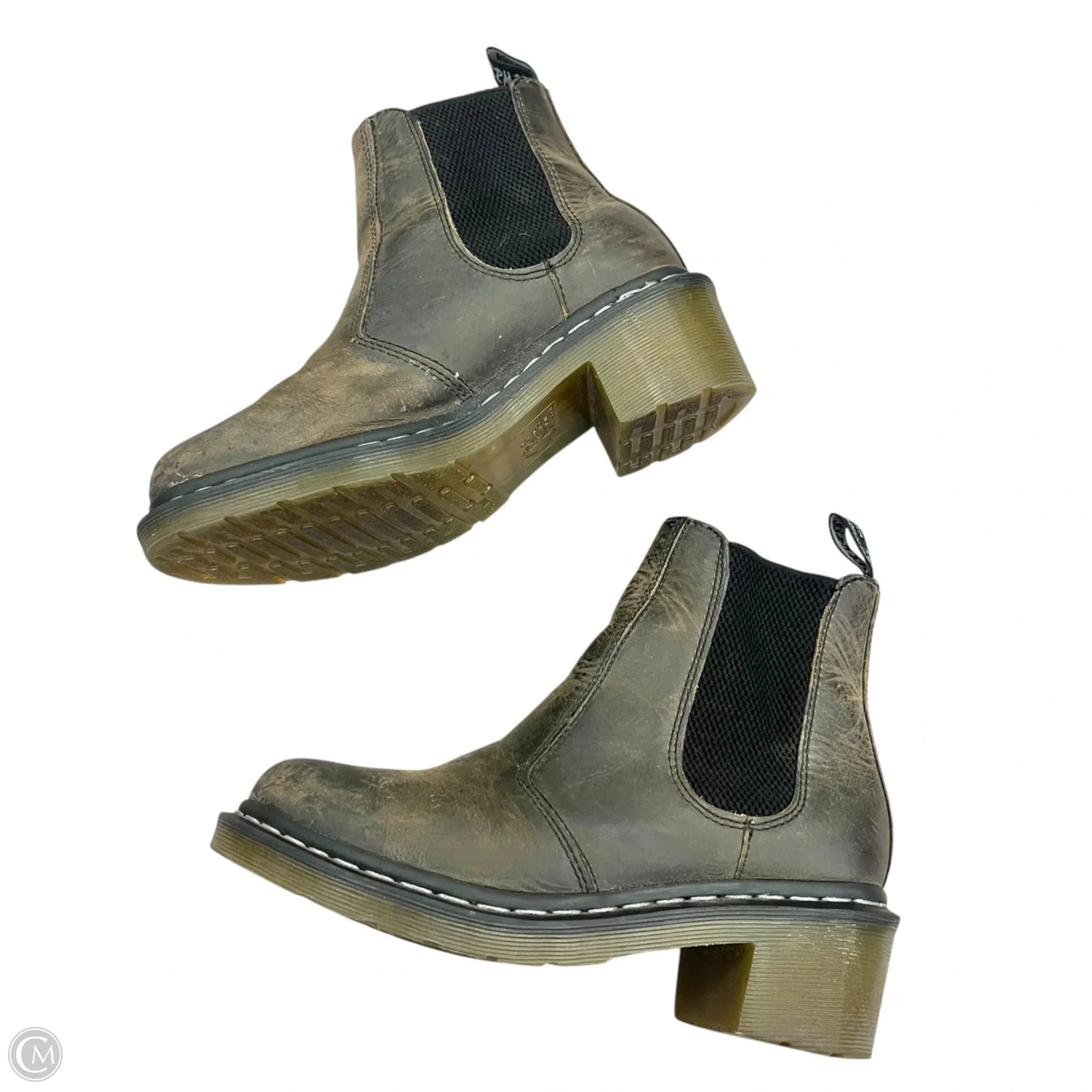 Boots Ankle Heels By Dr Martens In Taupe, Size: 8